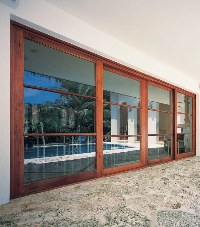 Mahogany lift and slide doors 4