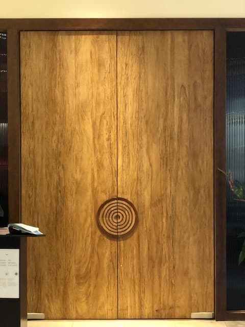 Contemporary mahogany entry door 48