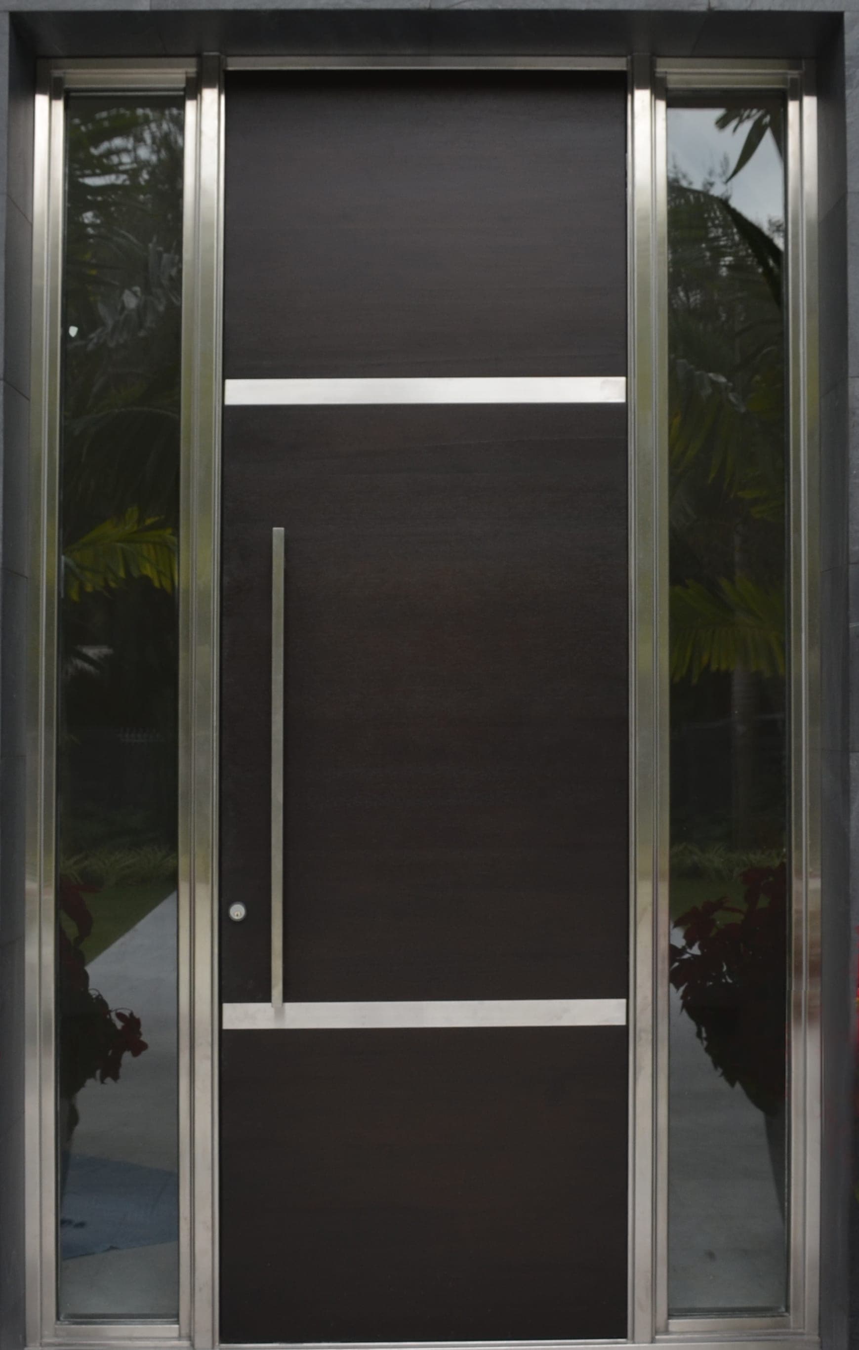 Contemporary mahogany entry door 1