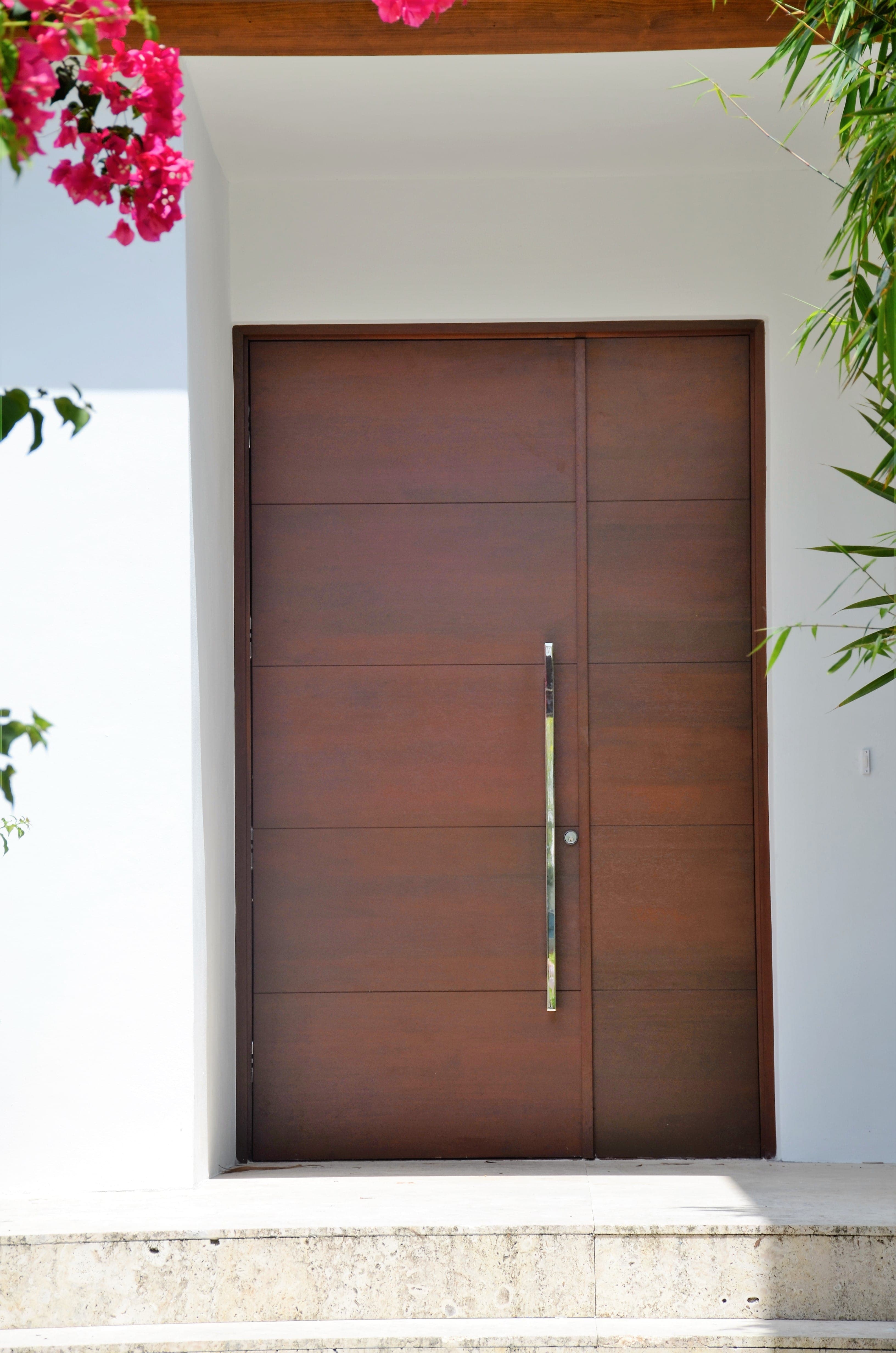 Contemporary mahogany entry door 7
