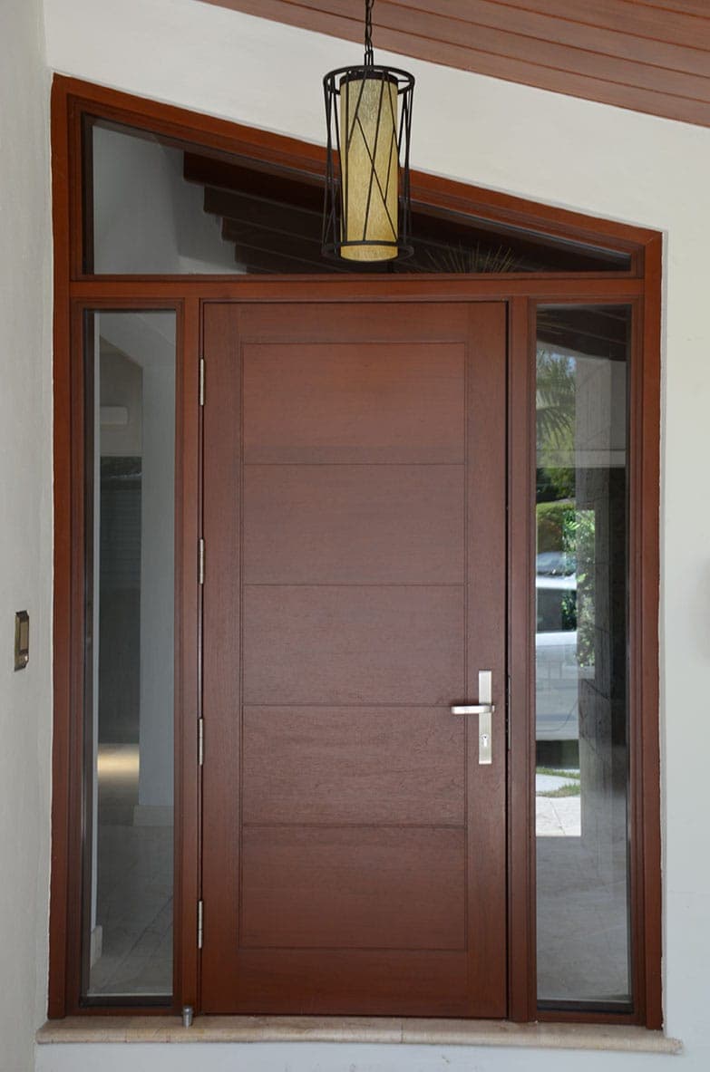 Contemporary mahogany entry door 8