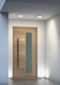 Contemporary mahogany entry door 12