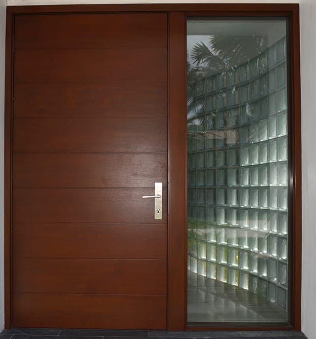 Contemporary mahogany entry door 14