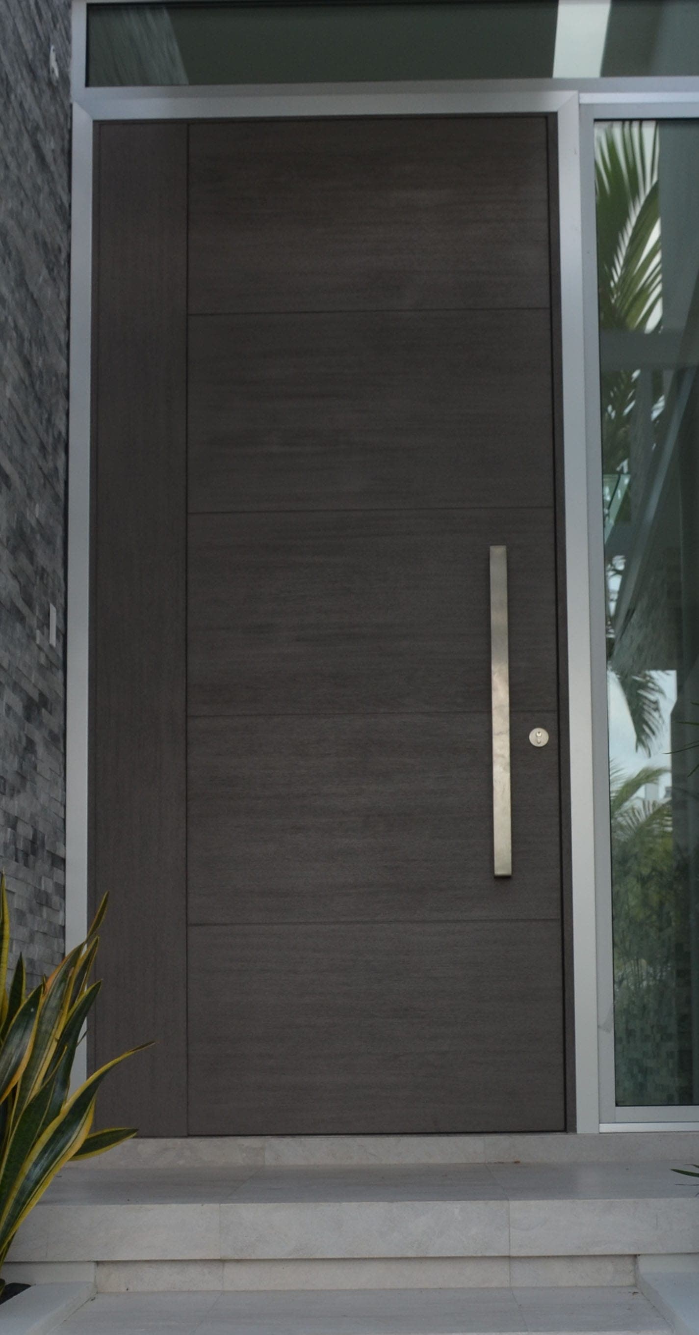 Contemporary mahogany entry door 18