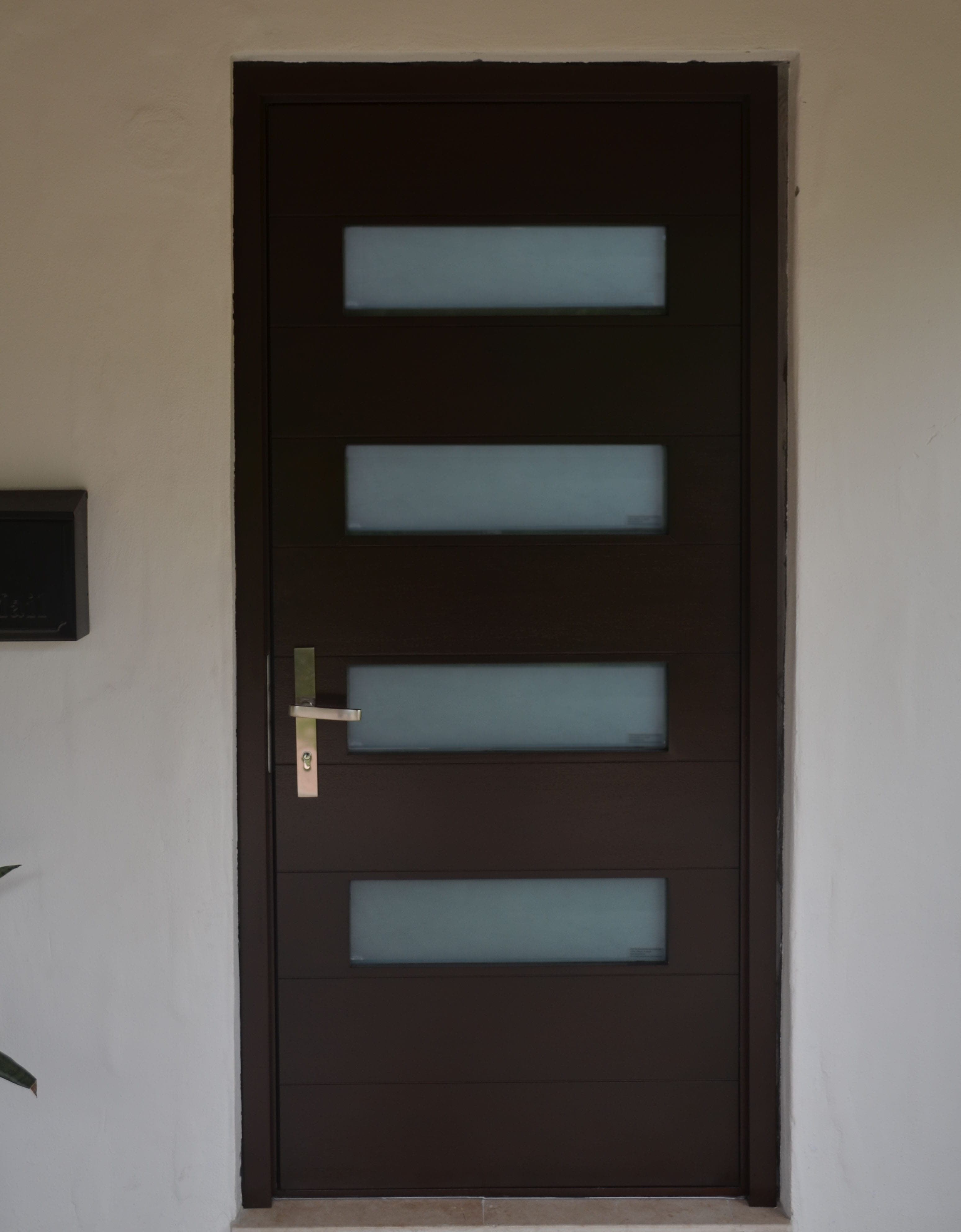 Contemporary mahogany entry door 19