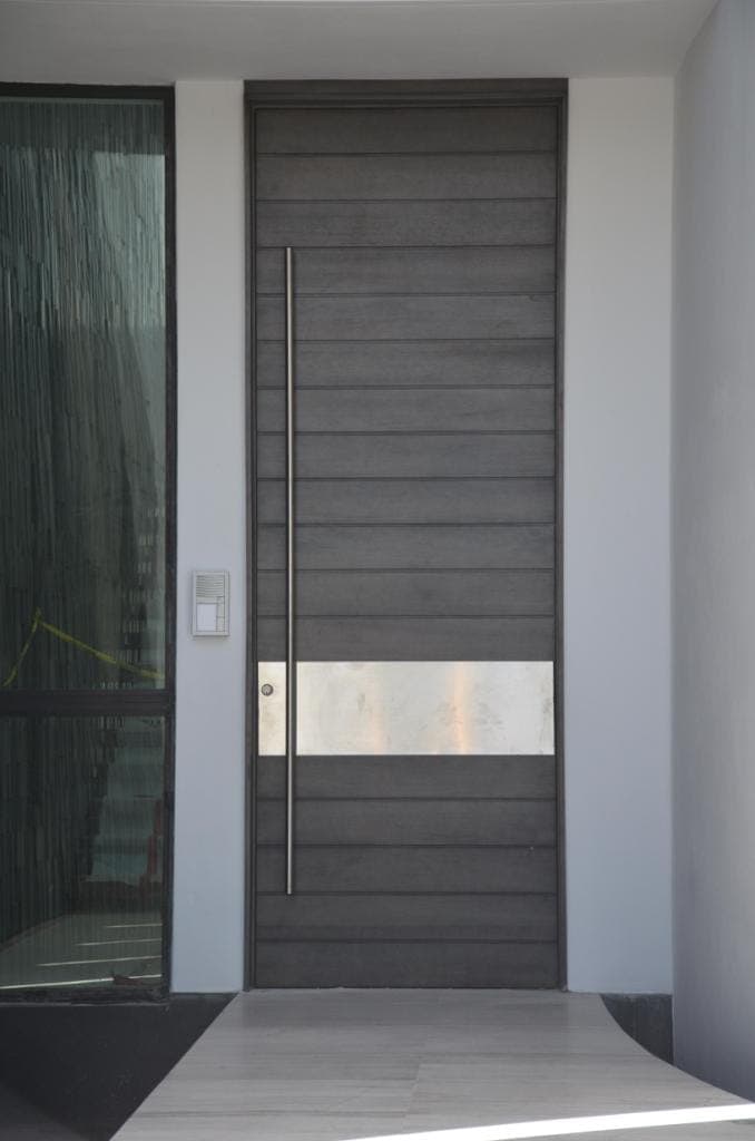 Contemporary mahogany entry door 20