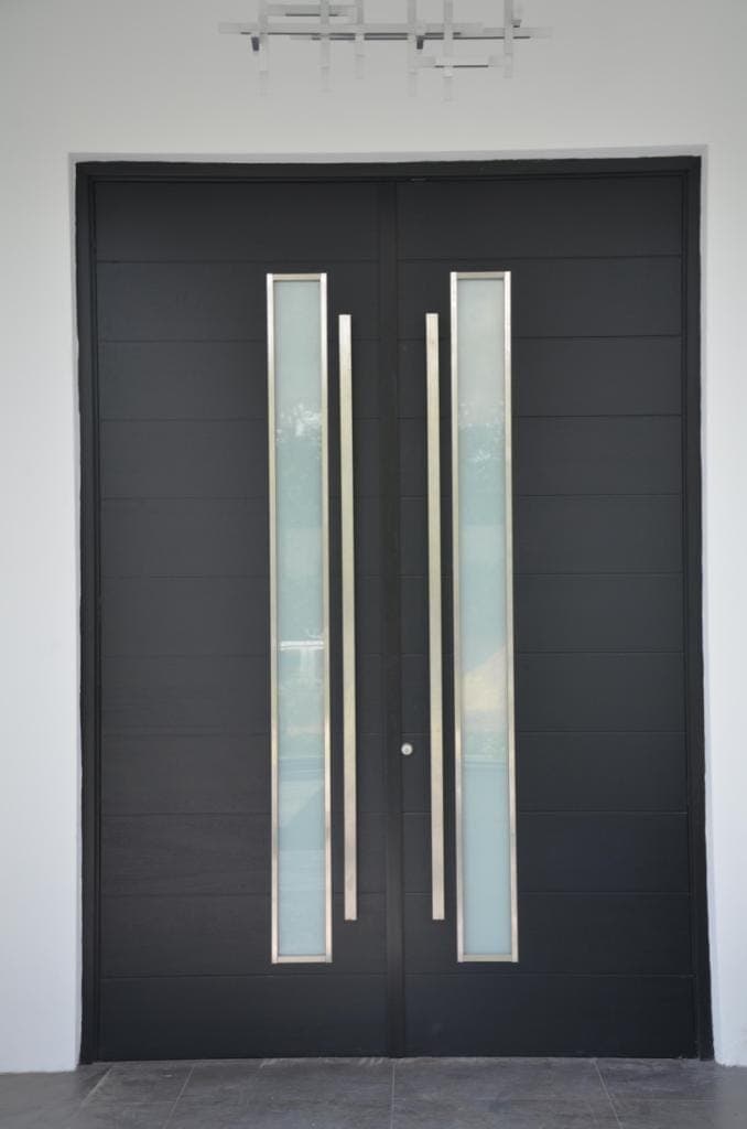 Contemporary mahogany entry door 25
