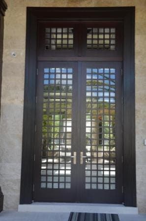 Contemporary mahogany entry door 26