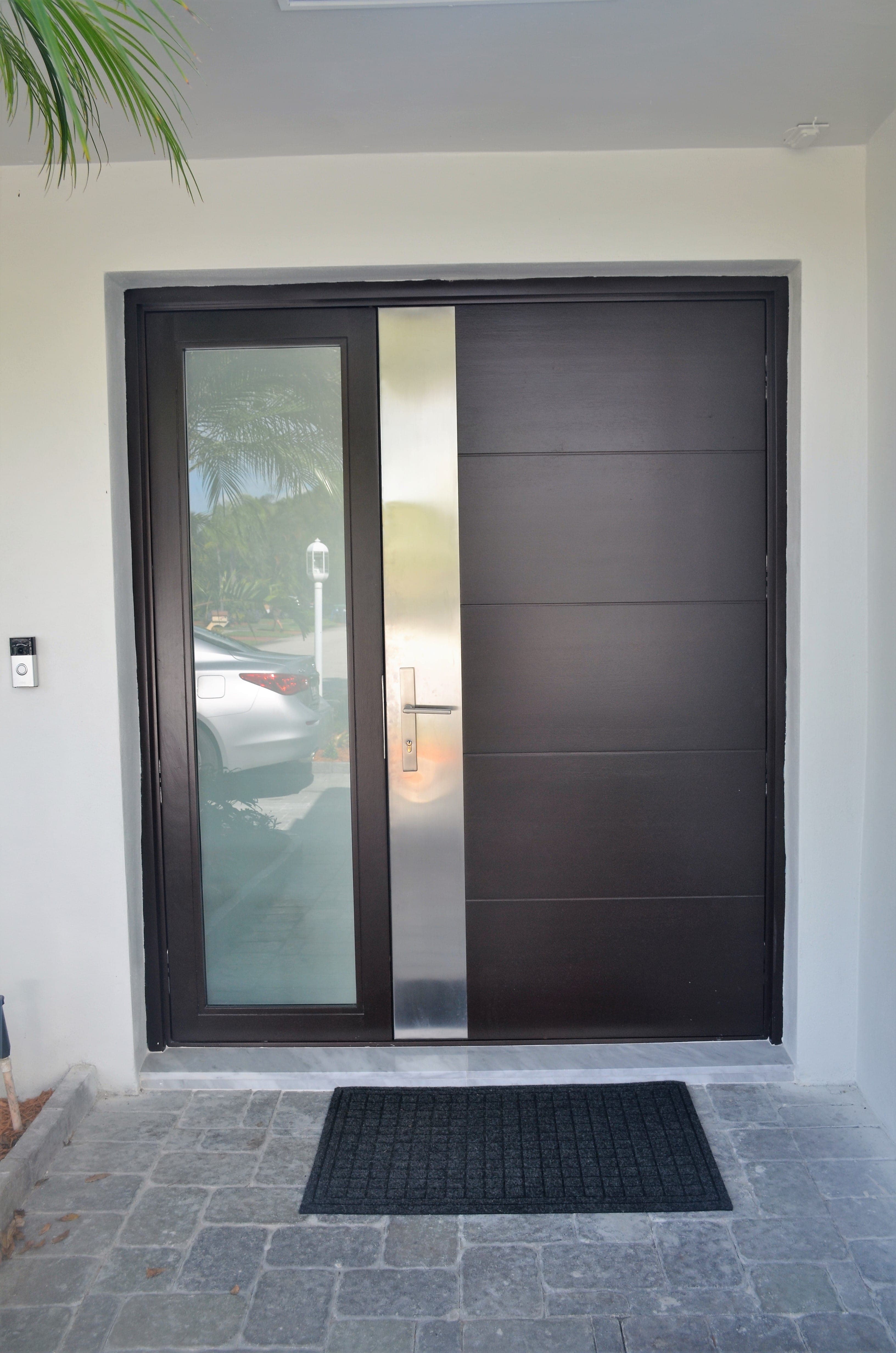 Contemporary mahogany entry door 28