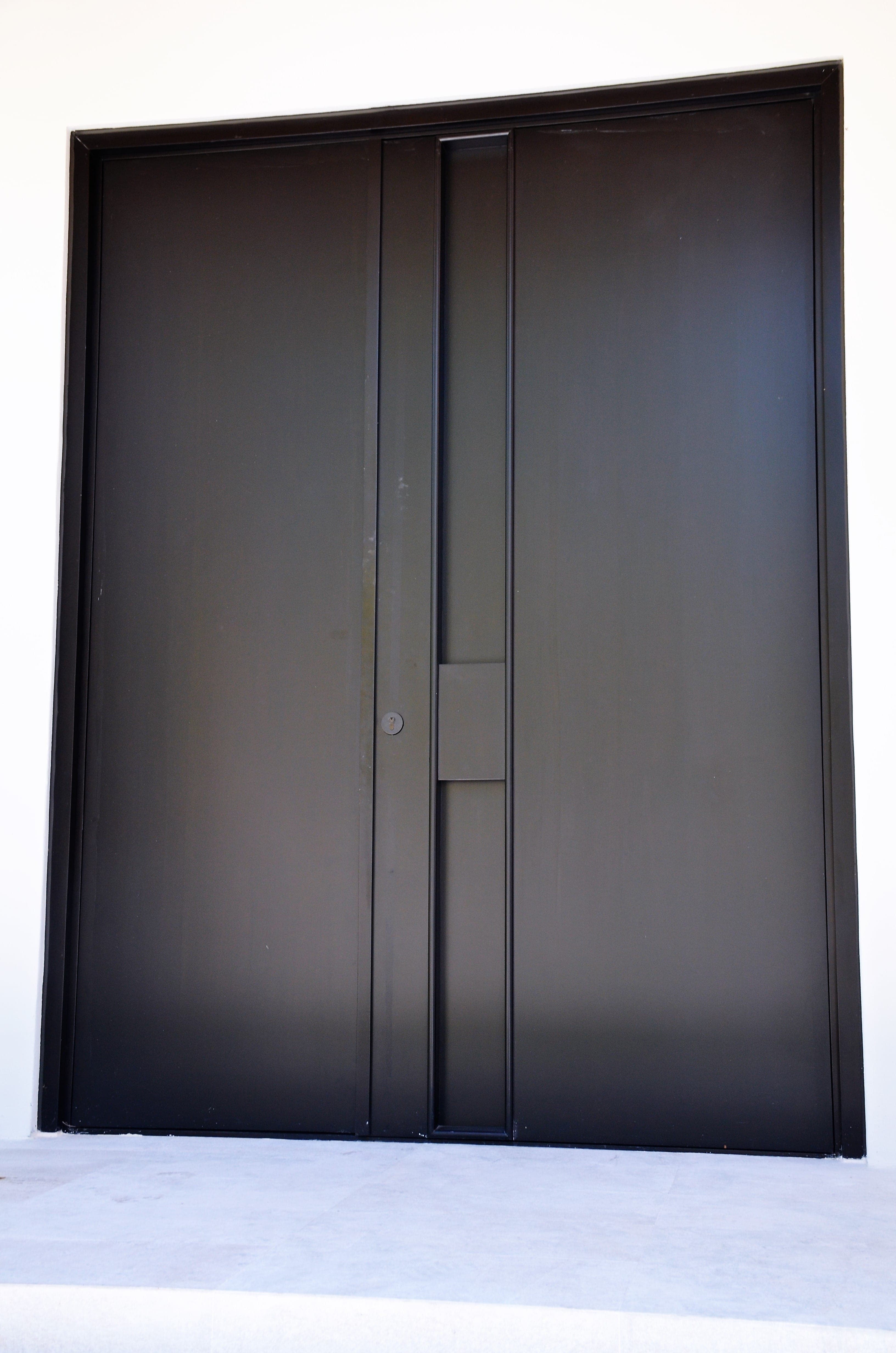 Contemporary mahogany entry door 31