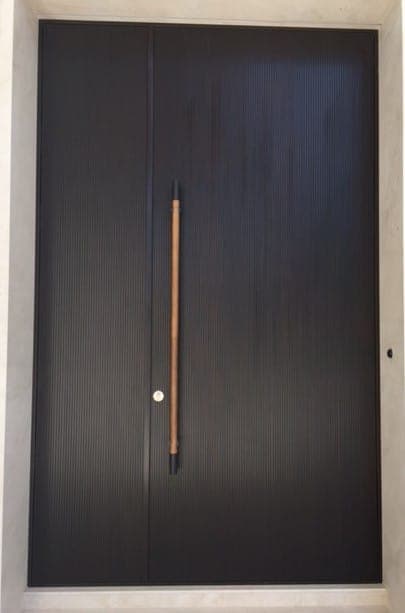 Contemporary mahogany entry door 35
