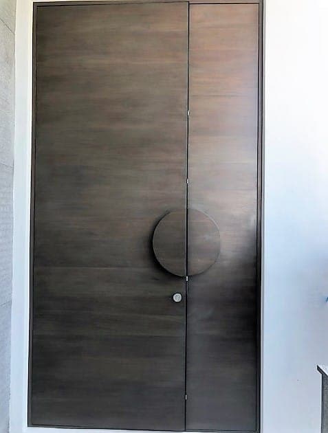 Contemporary mahogany entry door 42