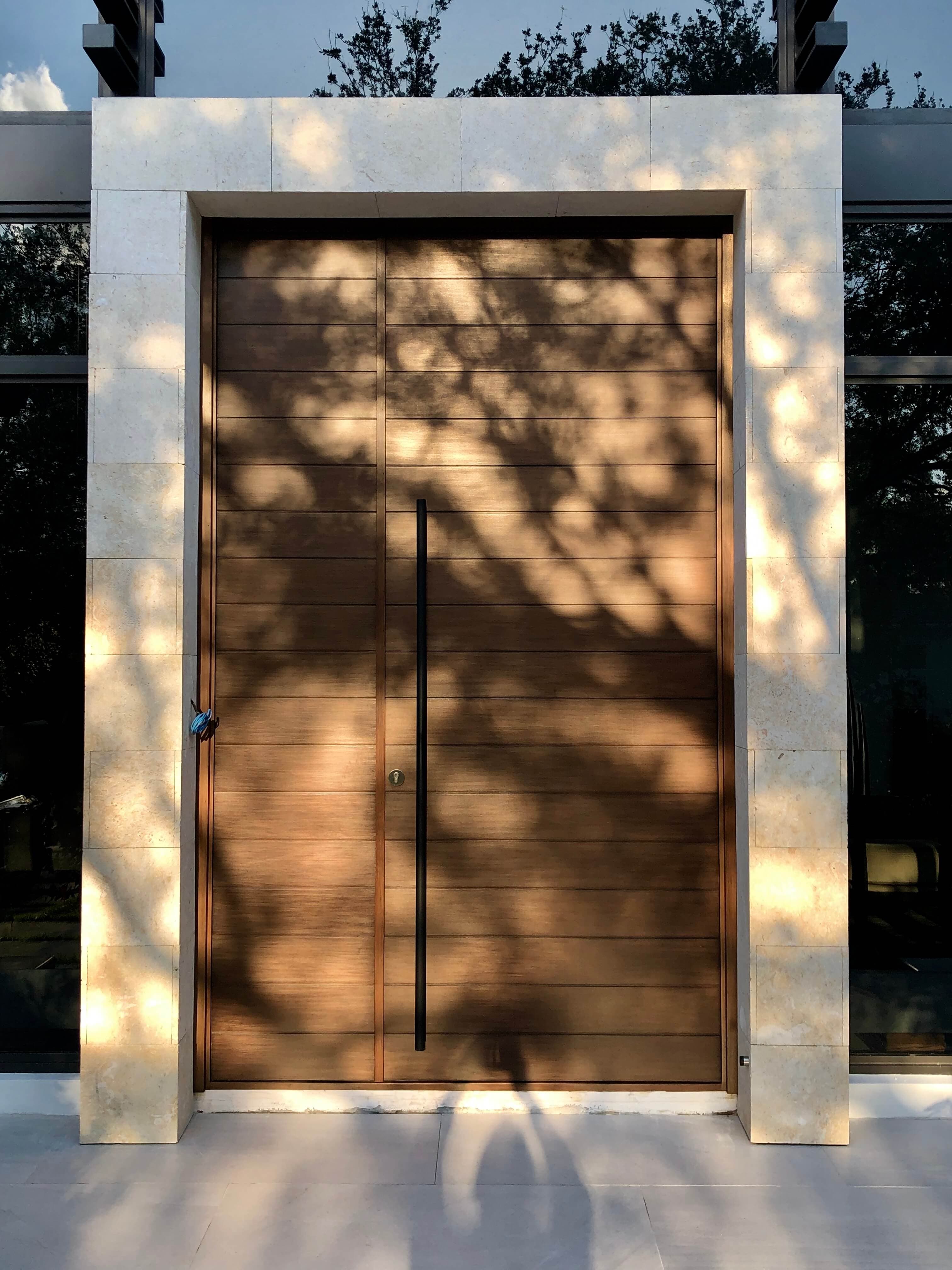 Contemporary mahogany entry door 44
