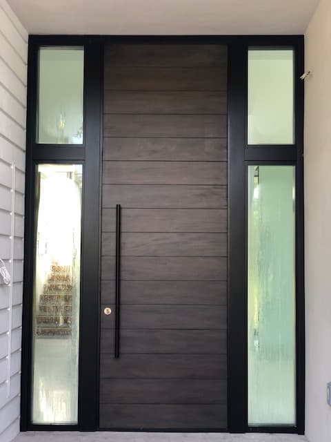 Contemporary mahogany entry door 46