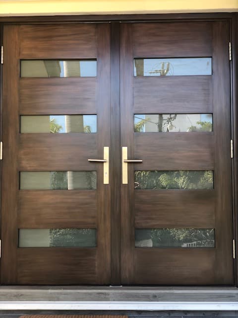 Contemporary mahogany entry door 47