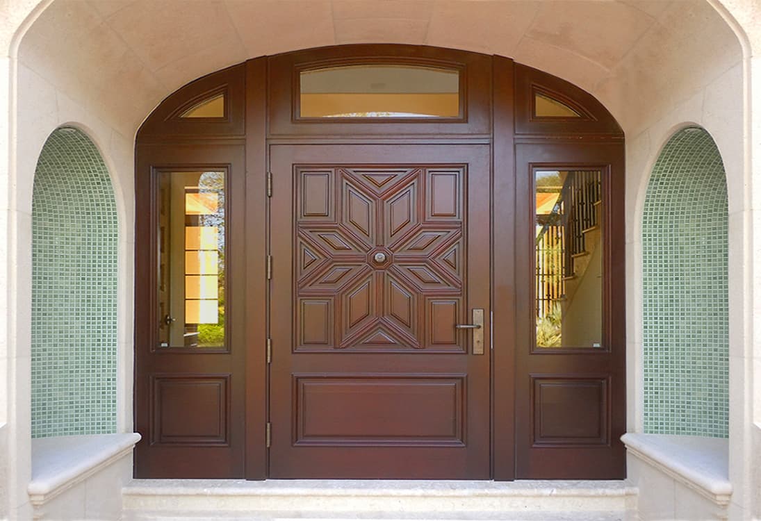 Classic mahogany entry doors