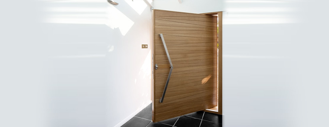 Mahogany pivot door 1