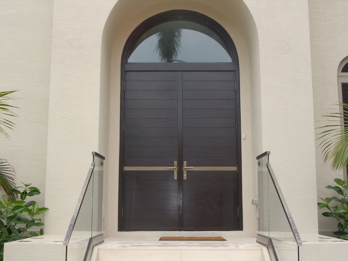 Contemporary mahogany entry door 1
