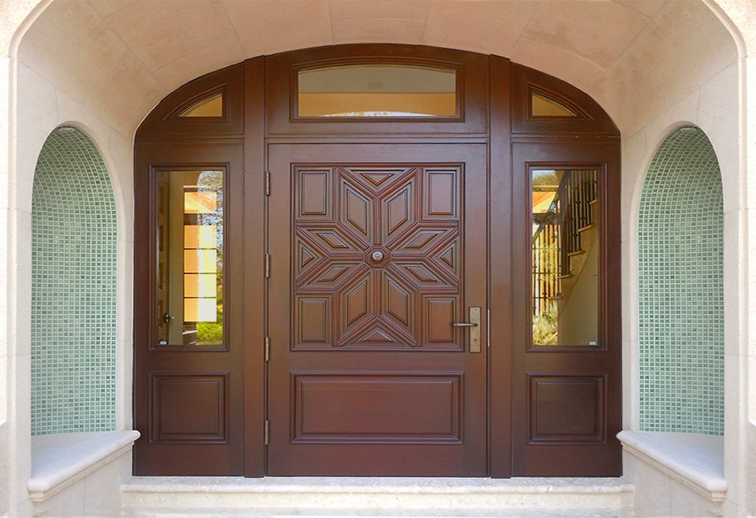Handcrafted mahogany doors