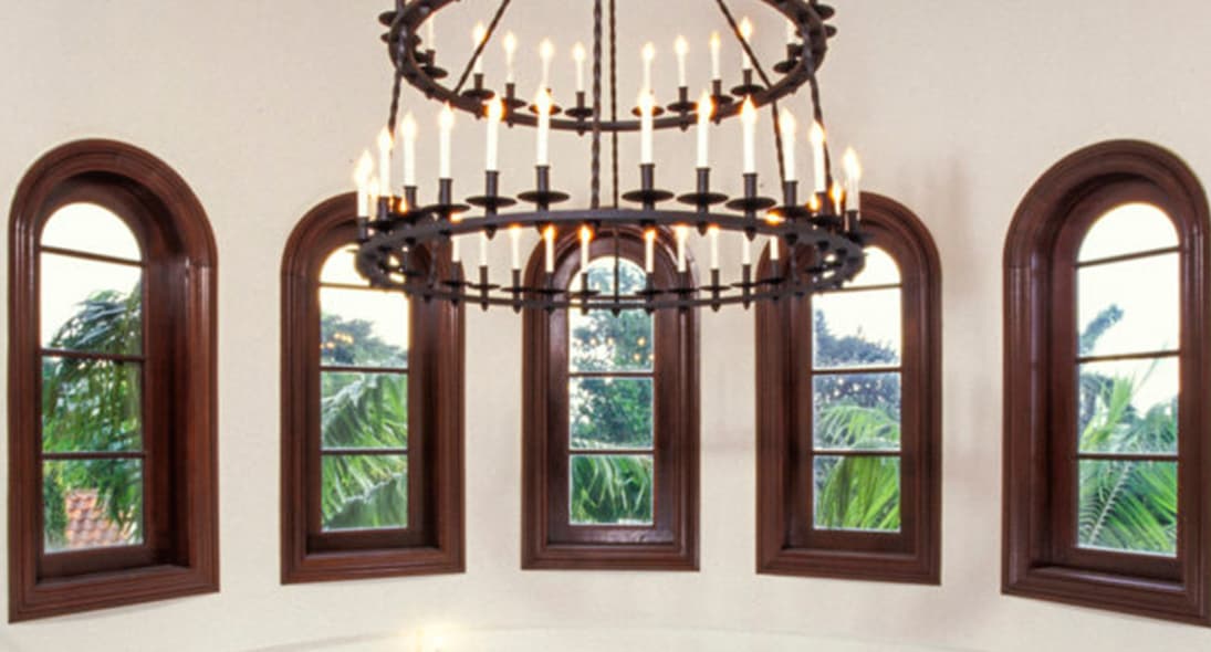 Mahogany casement windows